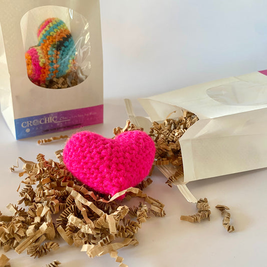 Crochet Heart Keychain by CroCHIC