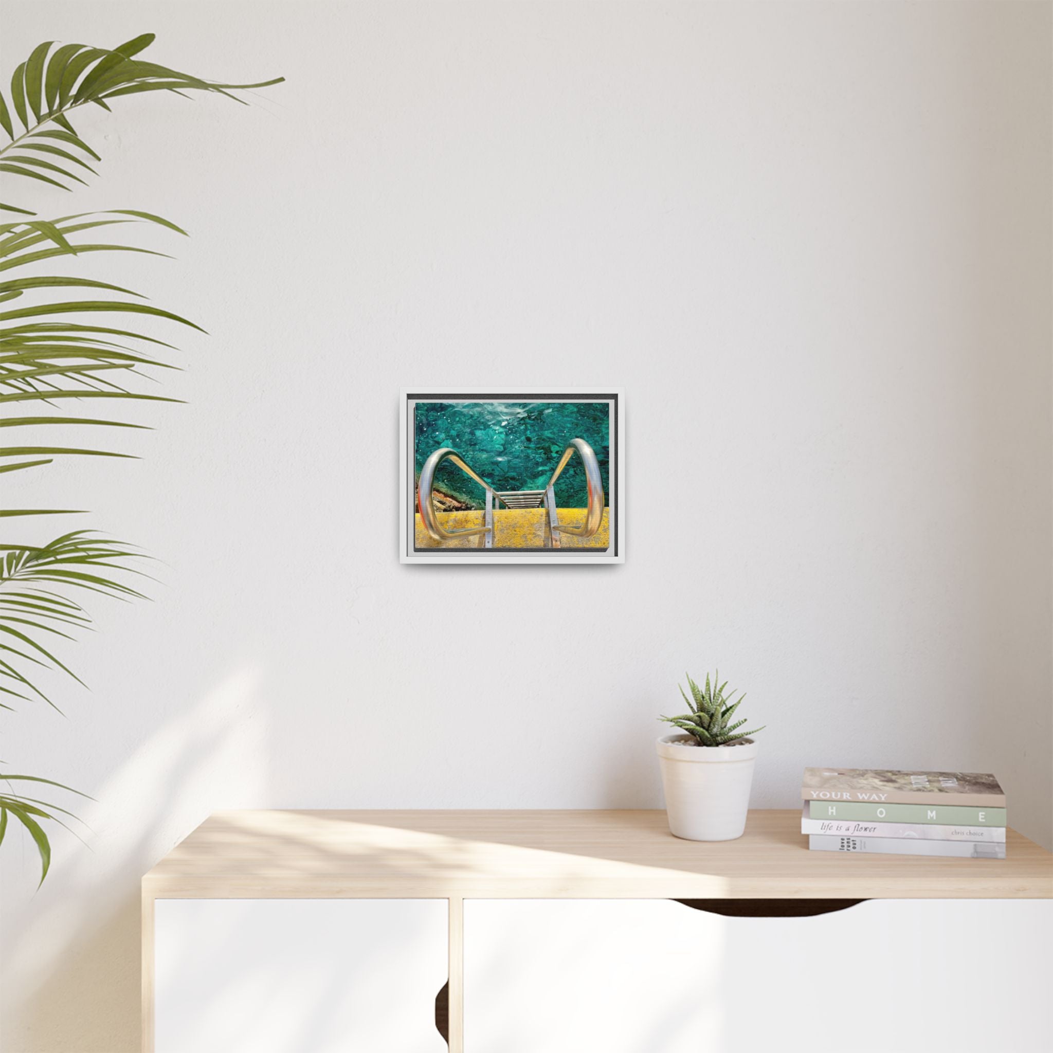 Canvas Art - Jump into the Thira Port Waters Matte Canvas