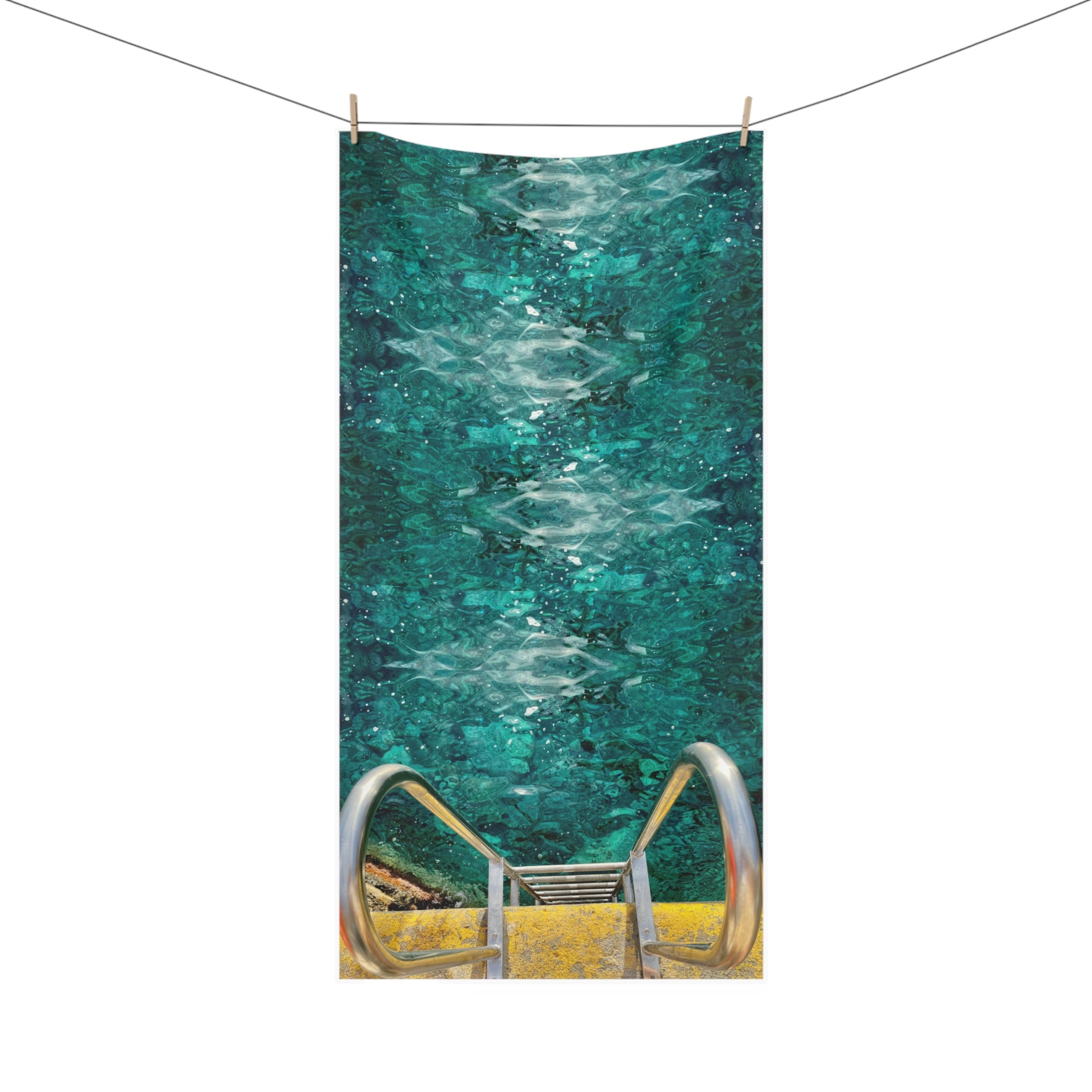 Beach Towel - Thira Greece Port Waters Design