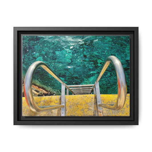 Canvas Art - Jump into the Thira Port Waters Matte Canvas