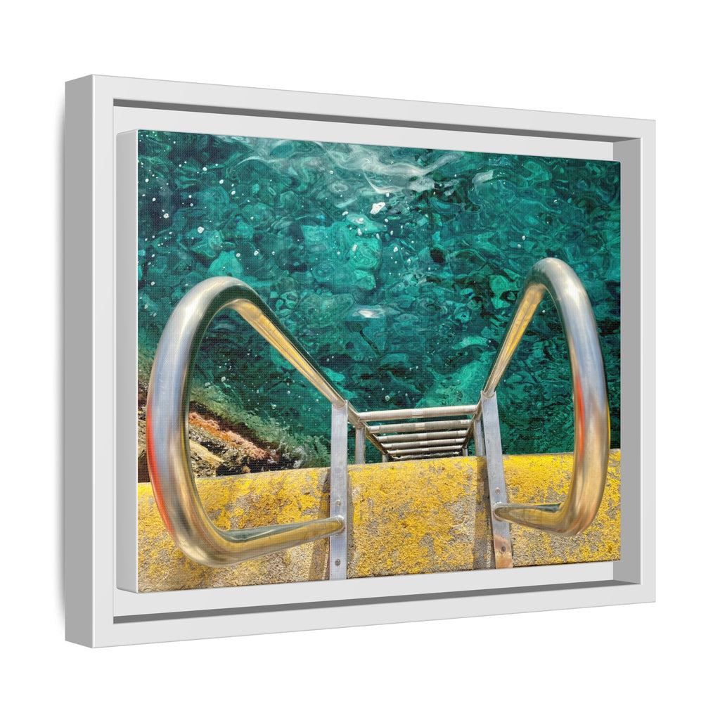 Canvas Art - Jump into the Thira Port Waters Matte Canvas