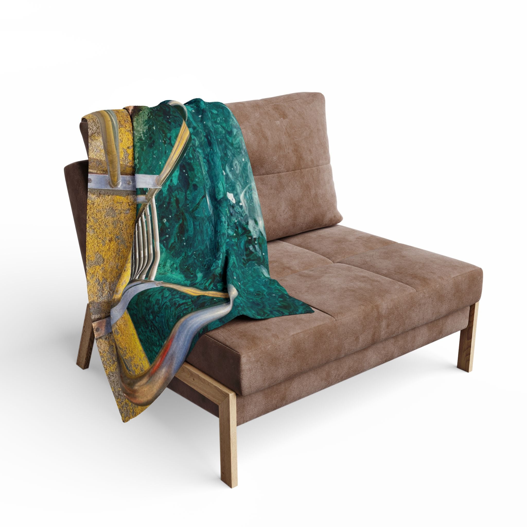 Fleece Blanket Thira Greece Port Waters