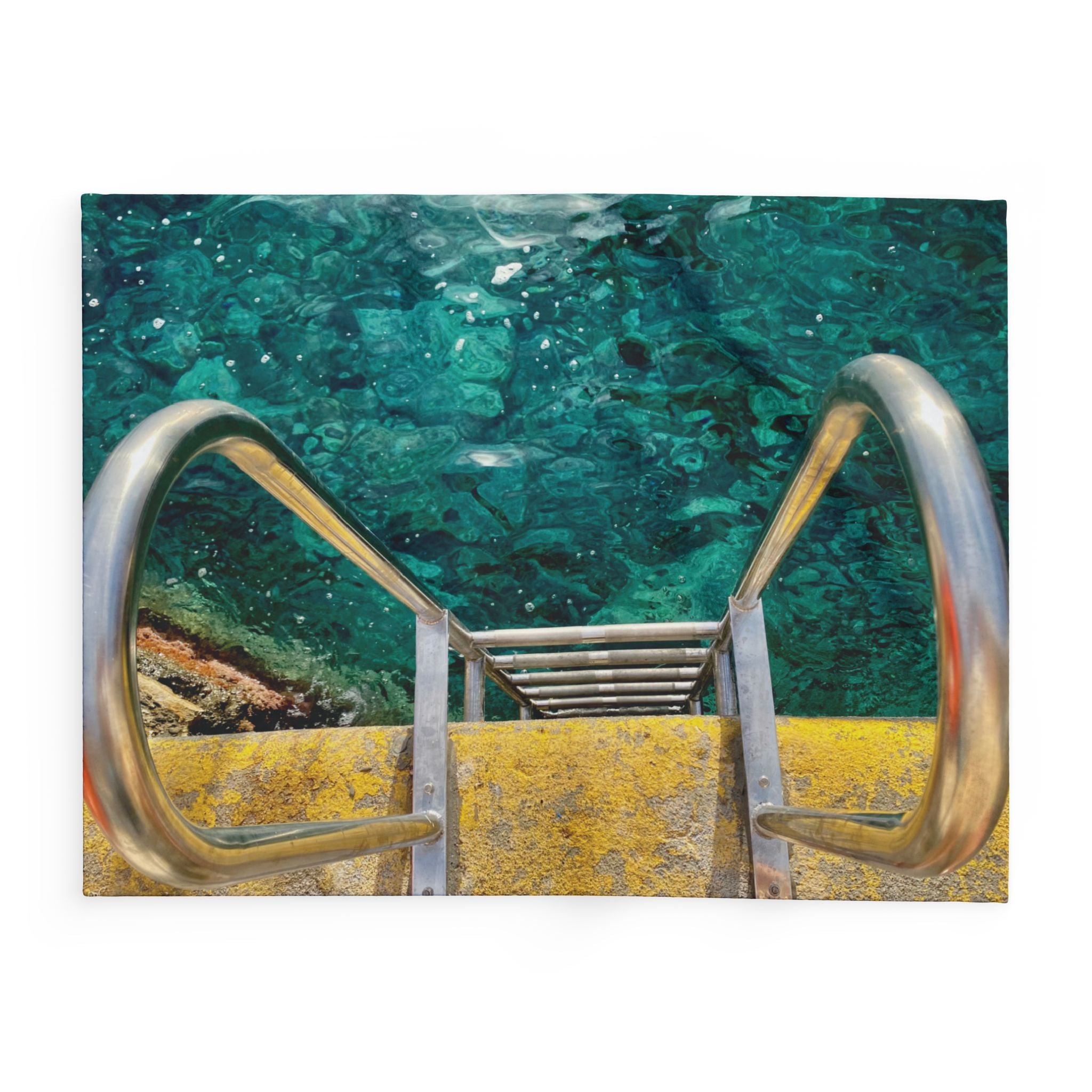 Fleece Blanket Thira Greece Port Waters
