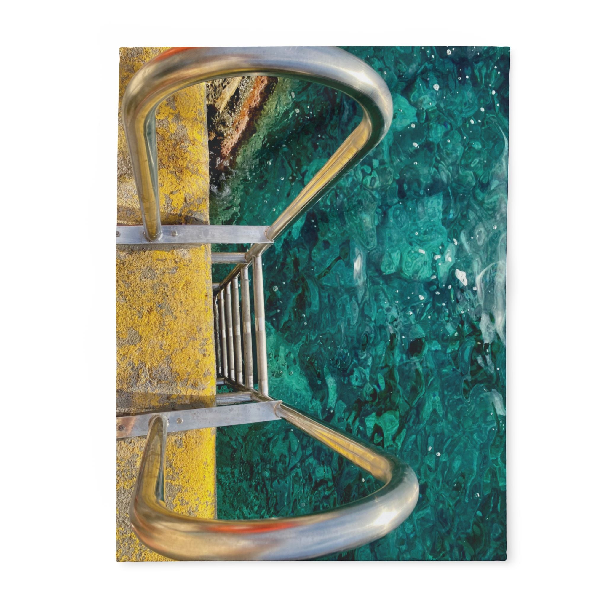 Fleece Blanket Thira Greece Port Waters