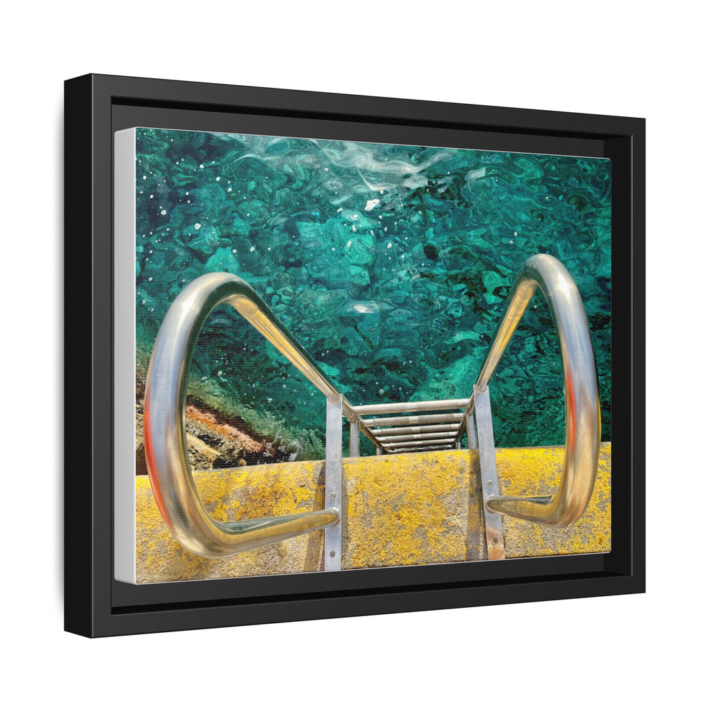 Canvas Art - Jump into the Thira Port Waters Matte Canvas