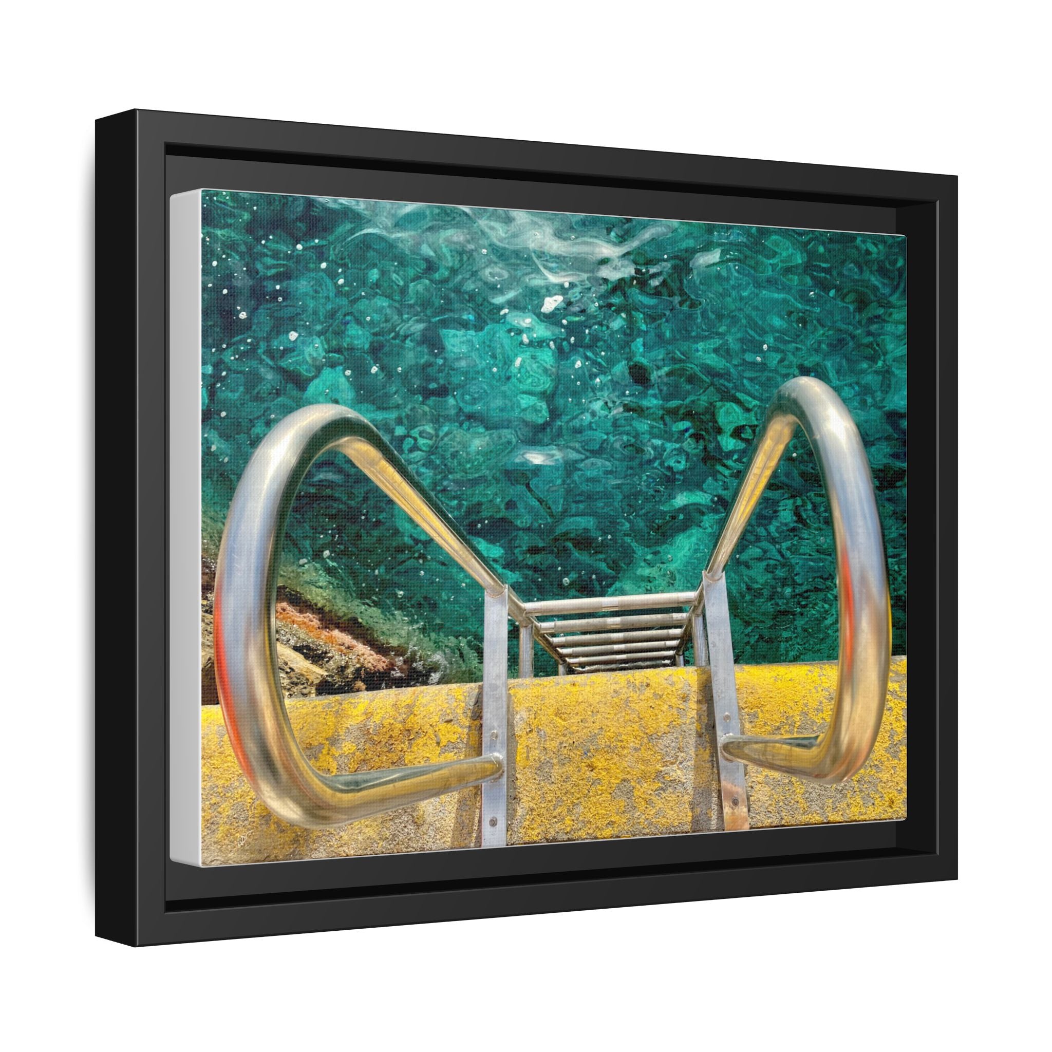 Canvas Art - Jump into the Thira Port Waters Matte Canvas