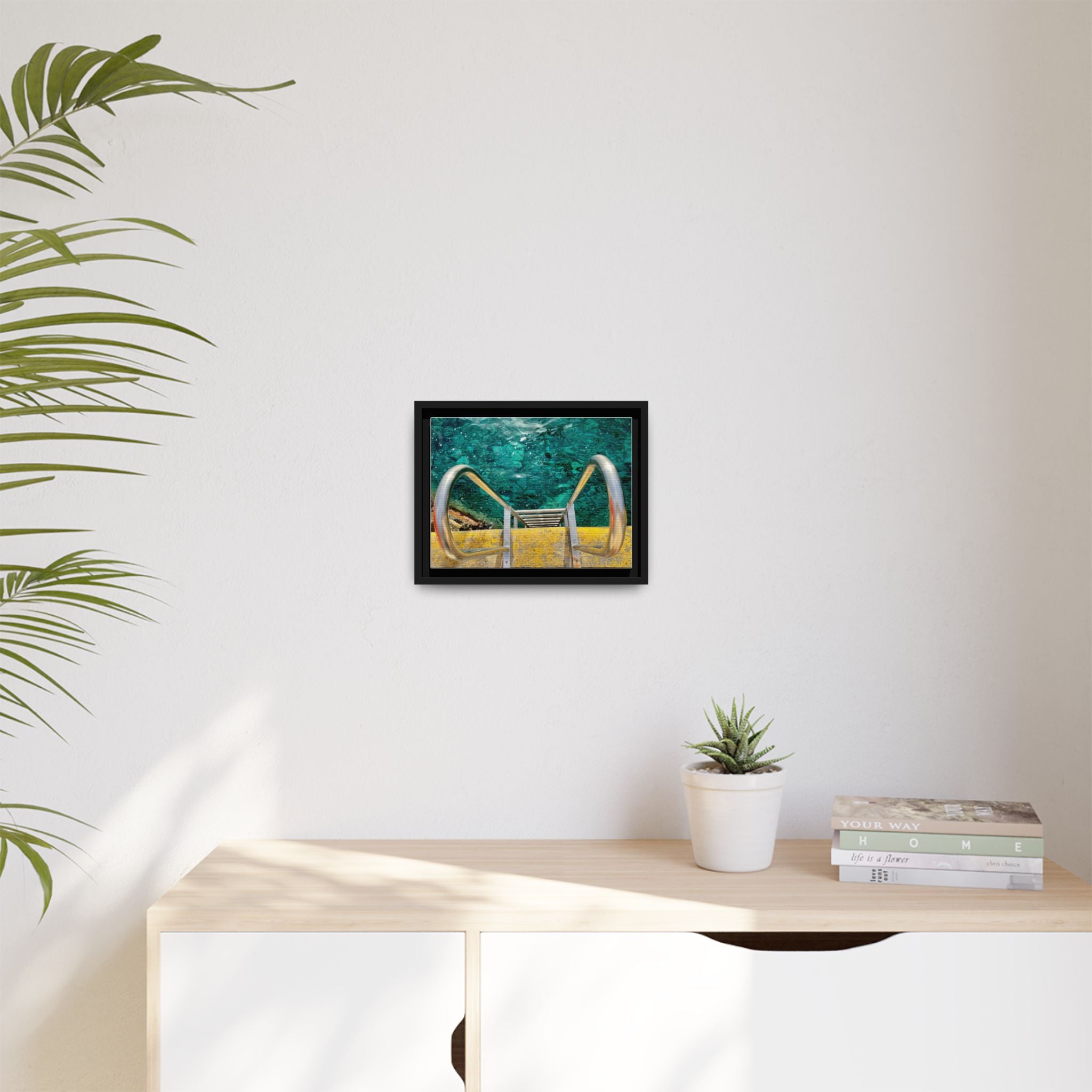 Canvas Art - Jump into the Thira Port Waters Matte Canvas