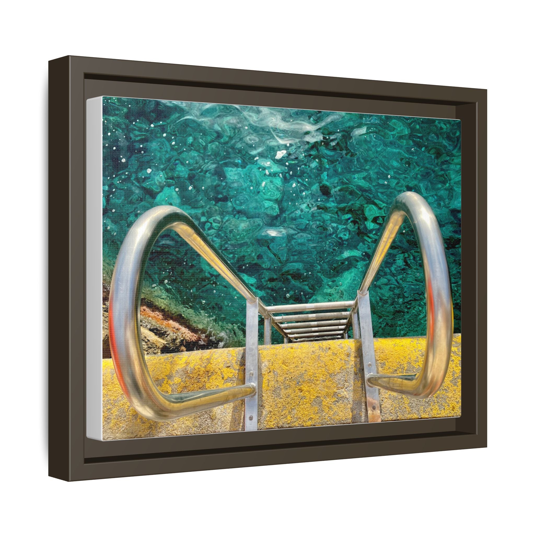 Canvas Art - Jump into the Thira Port Waters Matte Canvas