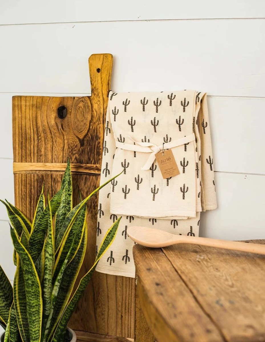 Organic Saguaro Tea Towel, College Student Gift, Mother's Day Gift, Christmas Gift