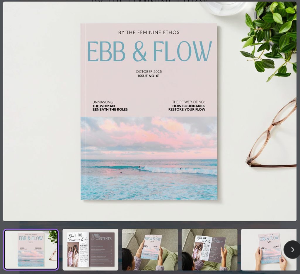 Ebb & Flow 1st Edition | Magazine and workbook companion to Living in Feminine Flow | Digital download