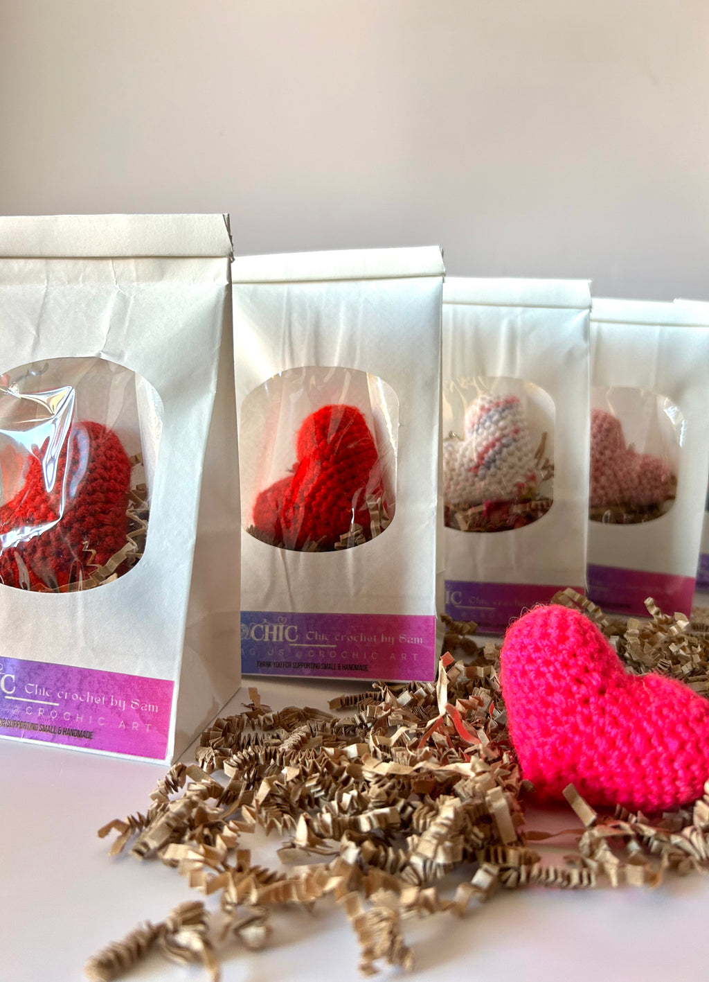 Crocheted Heart Keychain | Handmade Gift | Purse Crochet Accessory