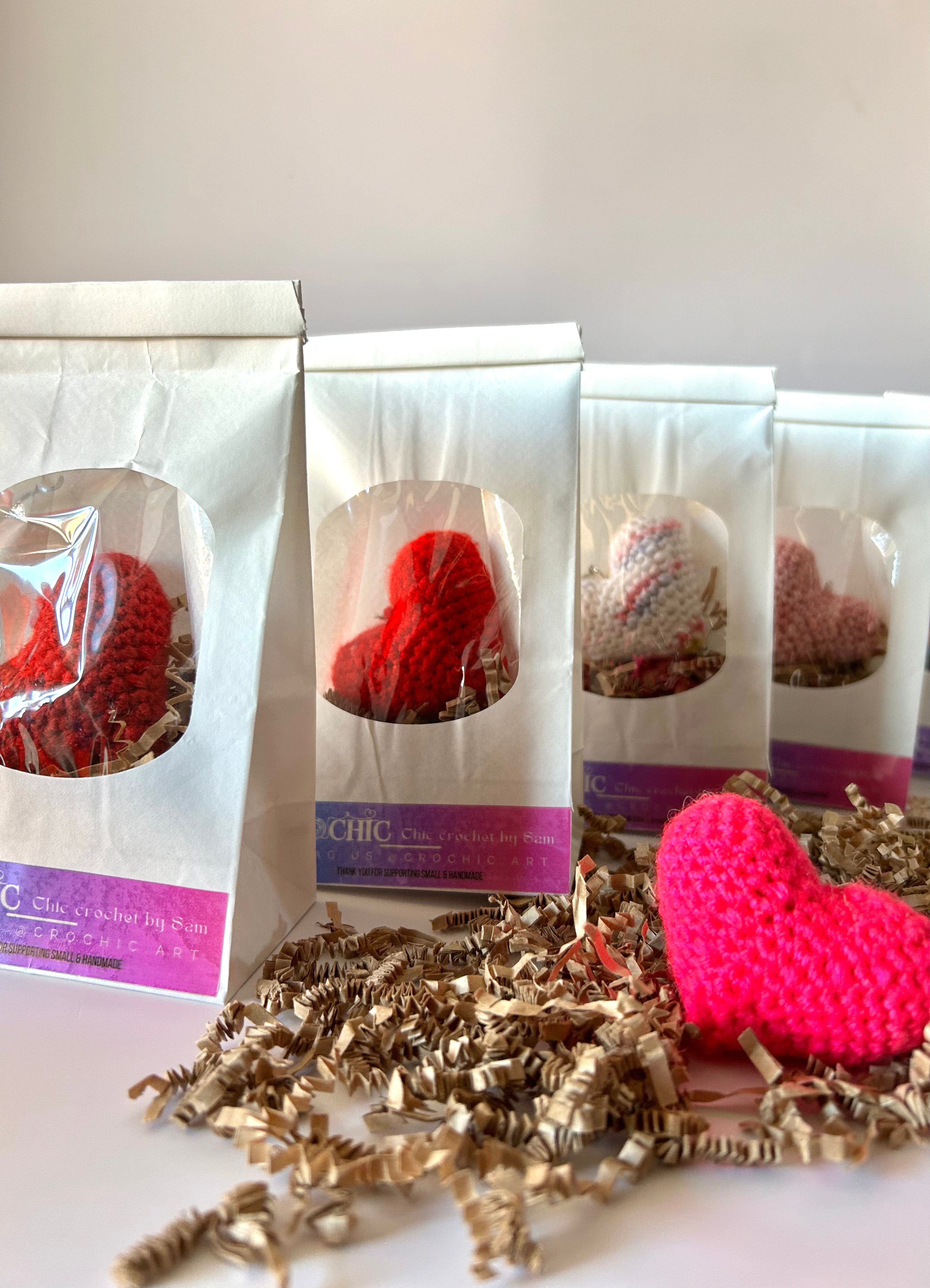 Crocheted Heart Keychain | Handmade Gift | Purse Crochet Accessory