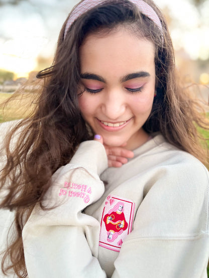 Queen of Hearts Pullover Sweatshirt