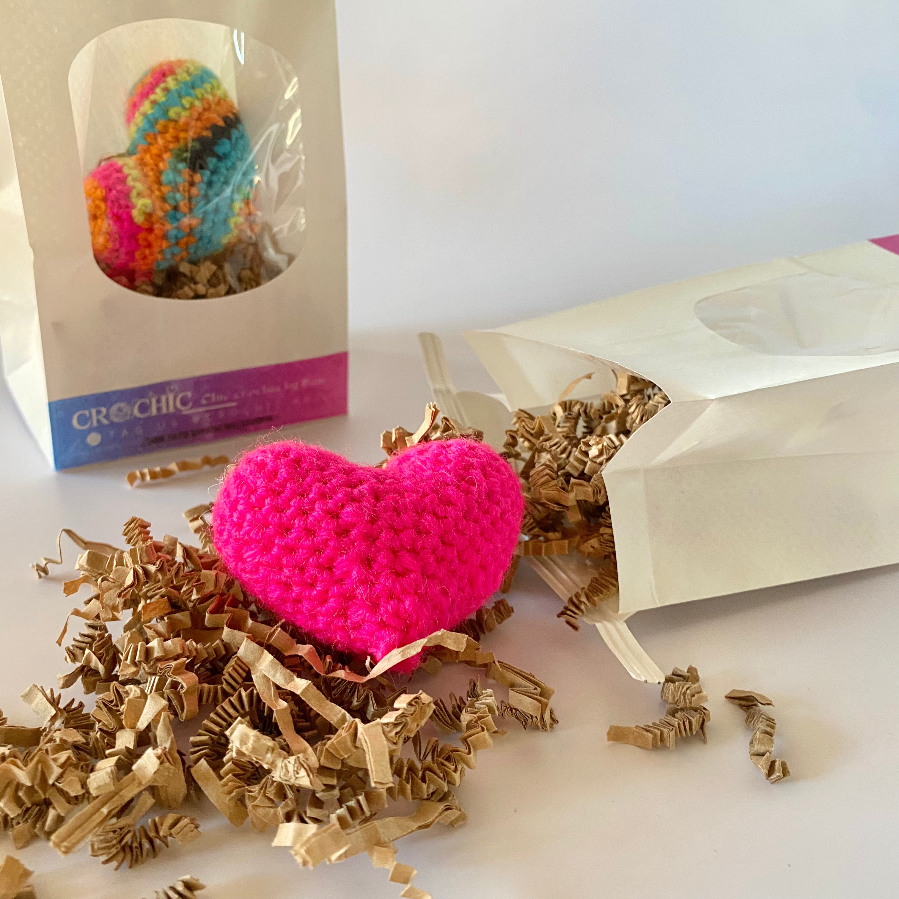 Crochet Heart Keychain by CroCHIC