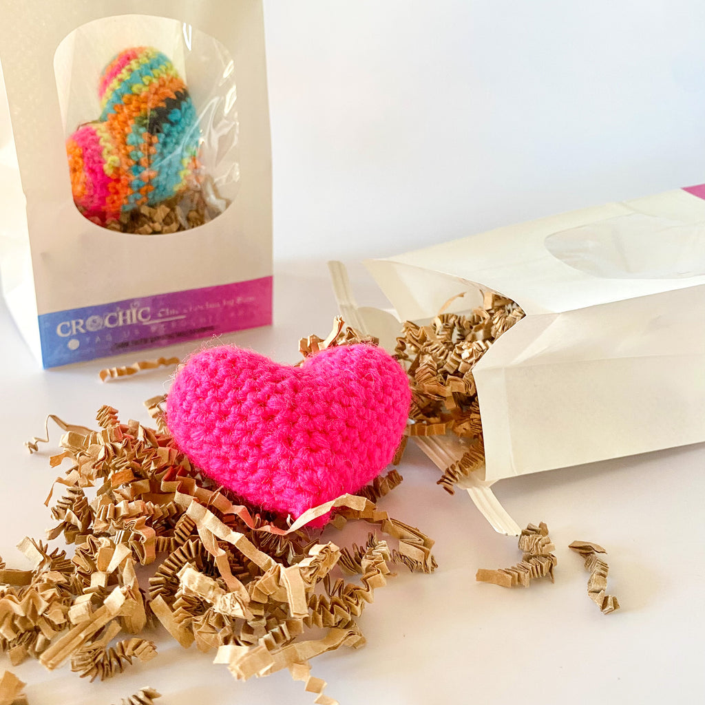Crocheted Heart Keychain | Handmade Gift | Purse Crochet Accessory