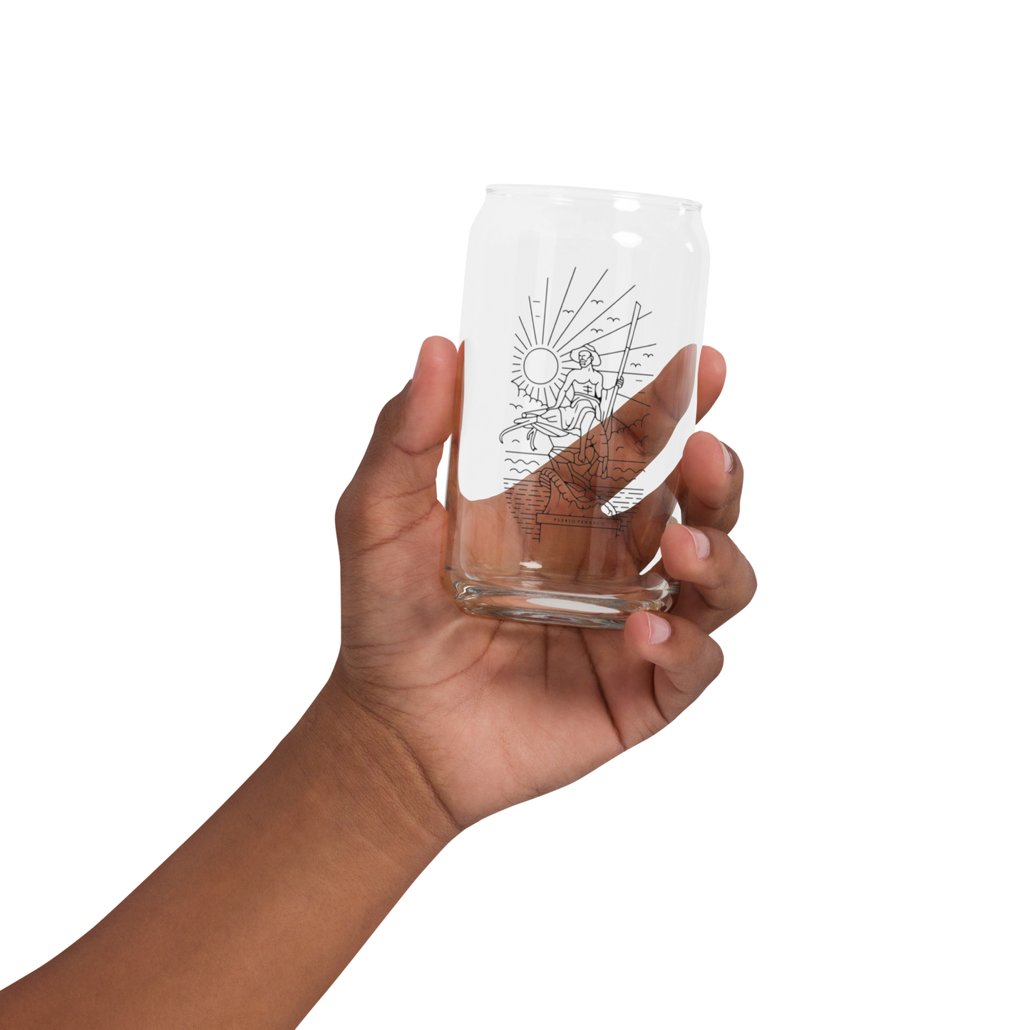 El Pescador icon Can-shaped glass