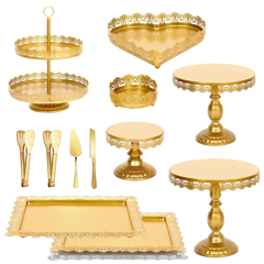 Gold dessert display sets