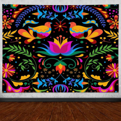 Mexican folk-art tapestry, 80 x 60 in