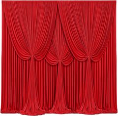 Red backdrop drapes, 4-panel pack 20 x 12 ft