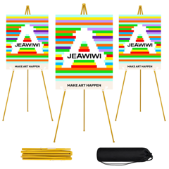 JEAWIWI gold folding easel, 66 in, w/ carry bag