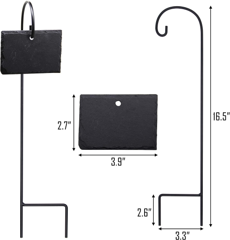 Natural slate hanging signs w/ steel stakes