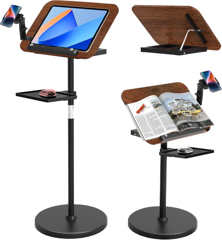 Walnut-finish podium / music stand