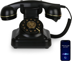 Black retro Bluetooth phone (photo prop)