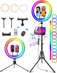 13.3 in RGB ring light kit (tripod, remote)