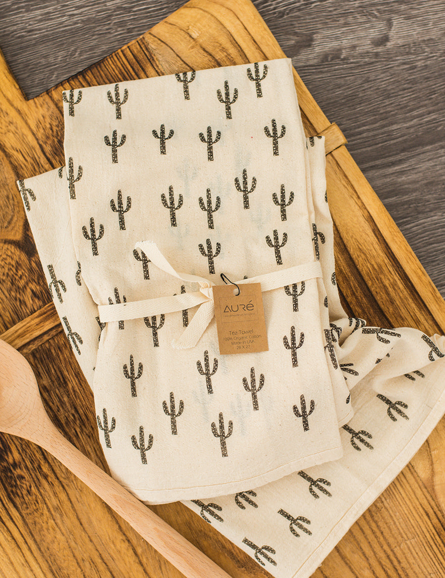 Organic Saguaro Tea Towel, College Student Gift, Mother's Day Gift, Christmas Gift