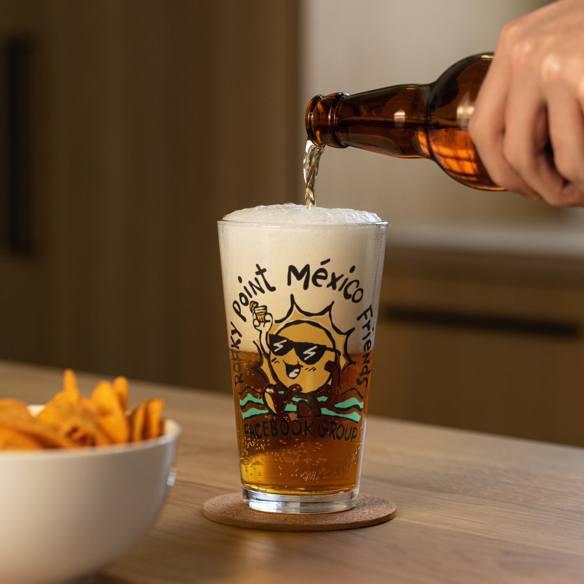 Rocky Point Mexico Friends Shaker pint glass