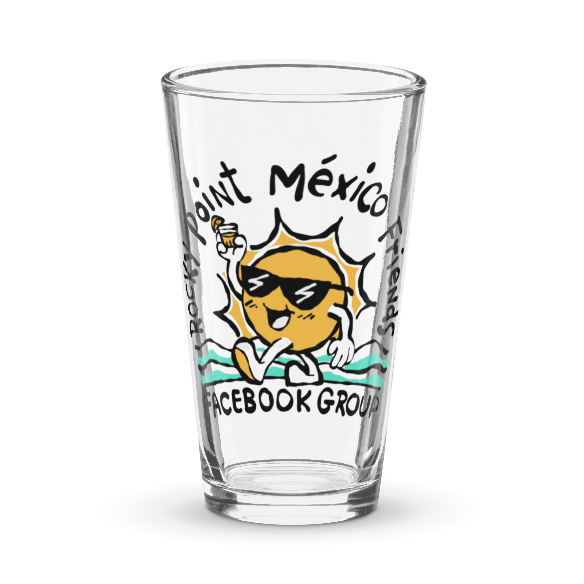Rocky Point Mexico Friends Shaker pint glass