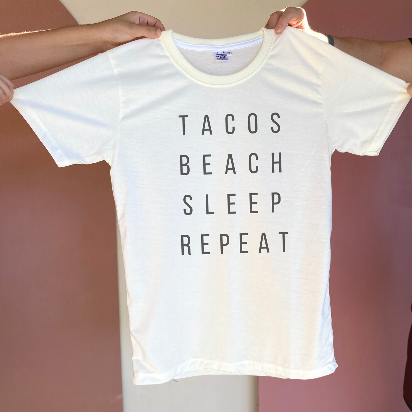 Tacos Beach Sleep Repeat Vintage Wash Tee