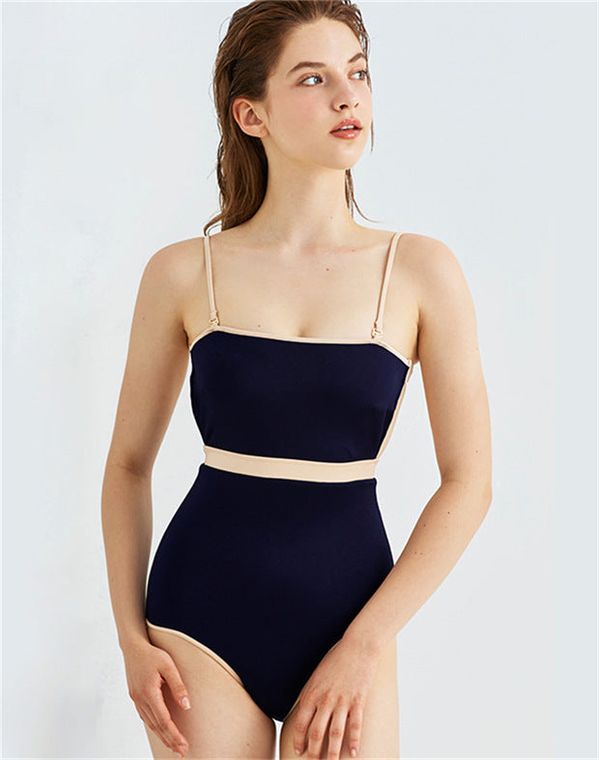 Thin Strap Square Neck Open Back One-Piece