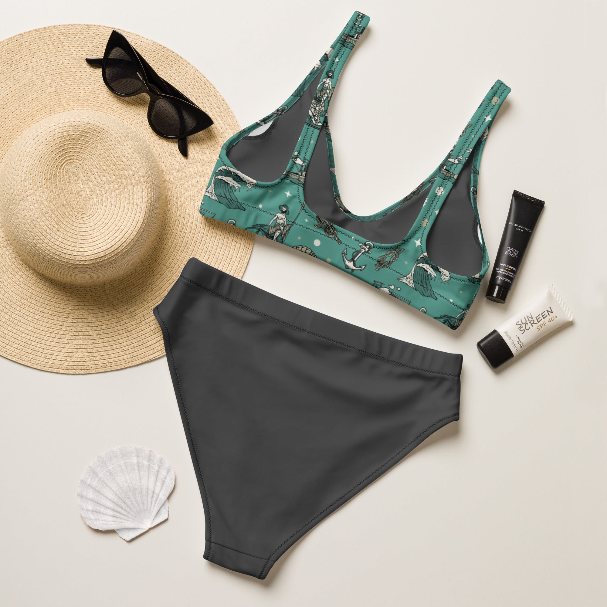 Sea of Cortez Recycled high-waisted bikini