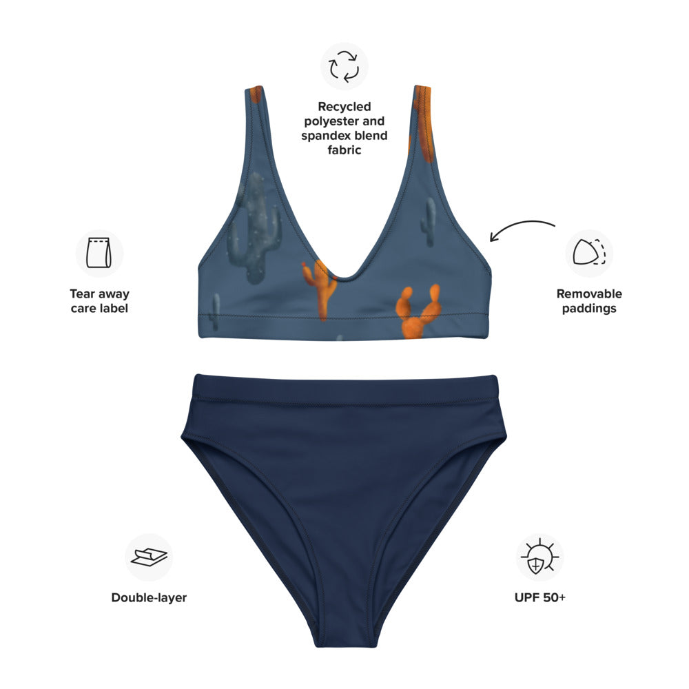 Ecofriendly two piece swimsuit featuring our Sonoran Desert design.