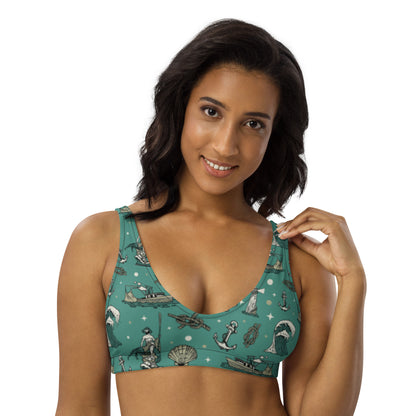 Sea of Cortez teal Recyled padded bikini top