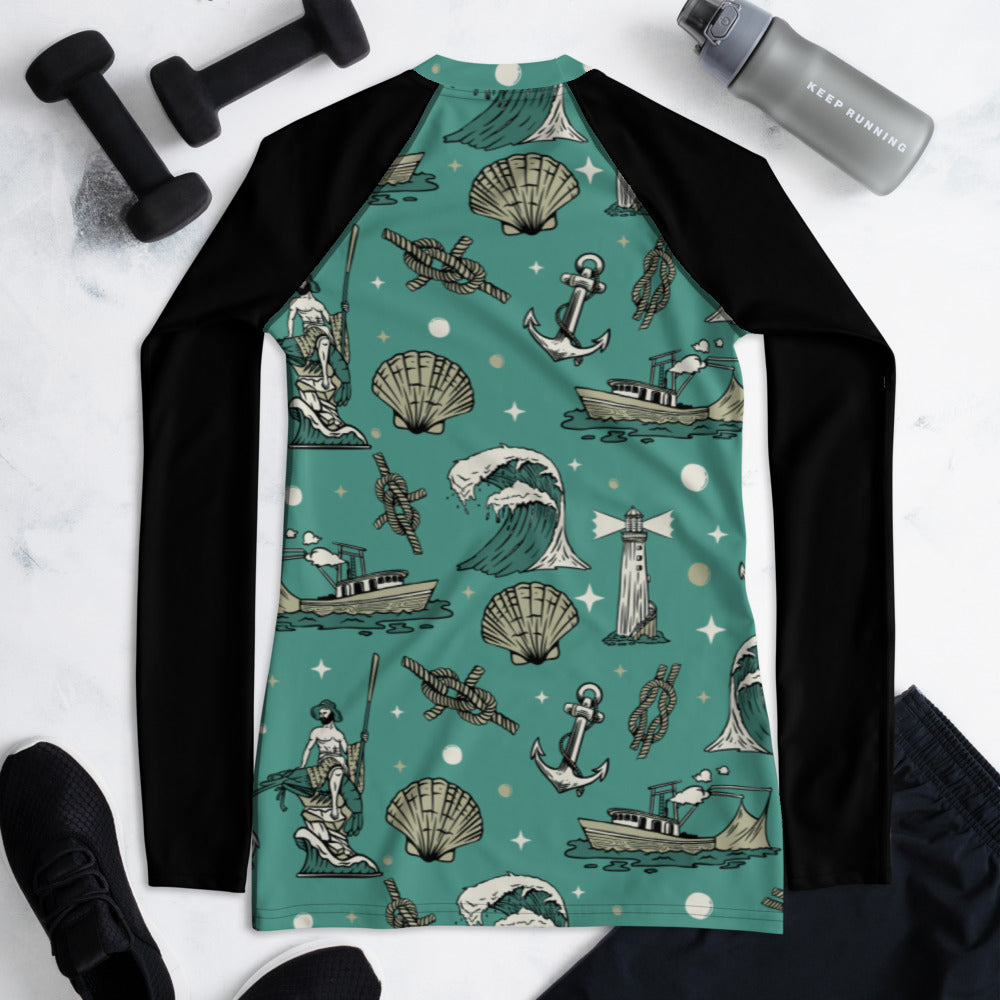 Sea of Cortez print Women's Rash Guard