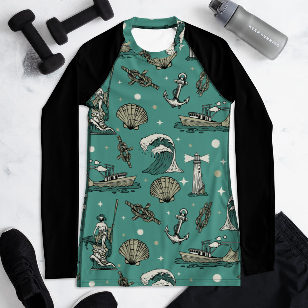 Sea of Cortez print Women's Rash Guard